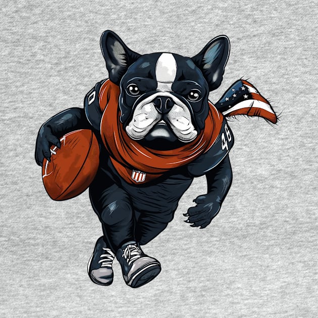 English Bulldog American Football player by Wintrly